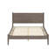 Lit plateforme en bois de style moderne gris Mid-Century, sans sommier, pieds ronds effilés, ensemble de lattes, rapport sophistiqué attrayant pour la chambre à coucher