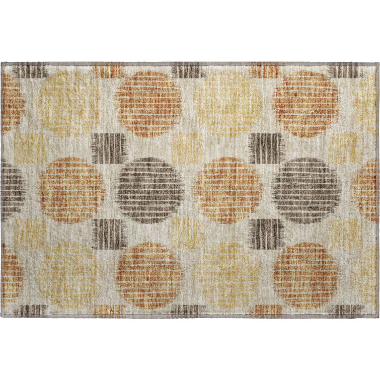 Premium Machine Washable Prisco Tan Rug