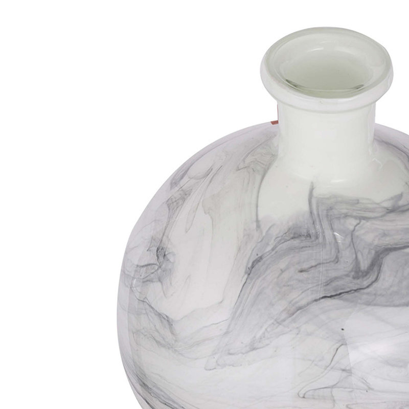 Svirla Vase-Black-And-White Swirl