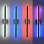 Ensemble de 2 luminaires muraux d'extérieur de 48 pouces RVBW, applique murale linéaire étanche IP65 avec télécommande pour la réception de garage-1237950864-1237950866