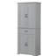 Armoire de salle de bain grise avec portes et tiroir, tablette réglable, rangement gris durable, portes, concept de design moderne-1879808701