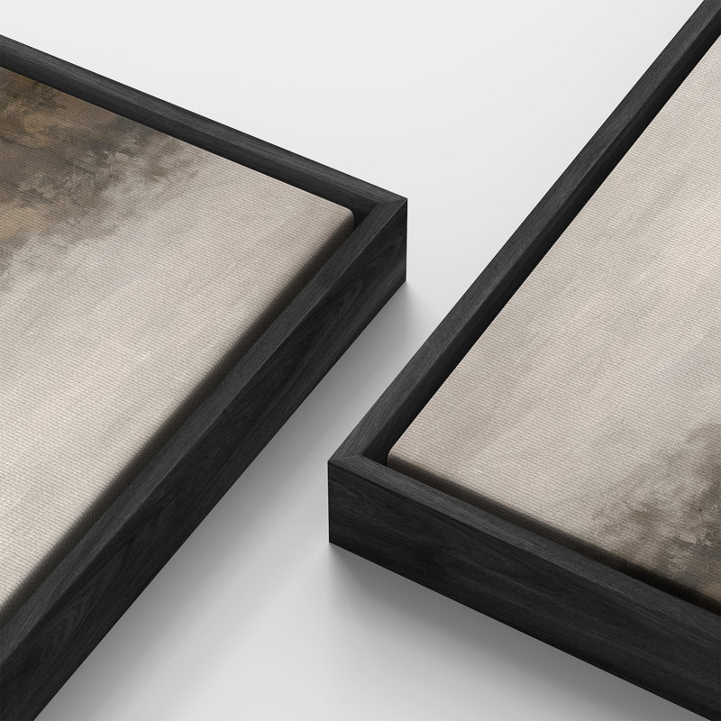 «Extra Large Misty Lake Forest Landscape», reproduction d'art sur toile encadrée, Noir, H 30 po x l 60 po