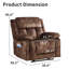 Fauteuil inclinable manuel en microfibre de 38,58 po de largeur avec rembourrage rembourré et poche de rangement latérale (ensemble de 2)-234985624