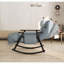 Pour les petits espaces de vie, la chaise berçante pliante en velours bleu riche de FlowLuxe est un salon moderne réglable pour une détente intérieure-1852624690