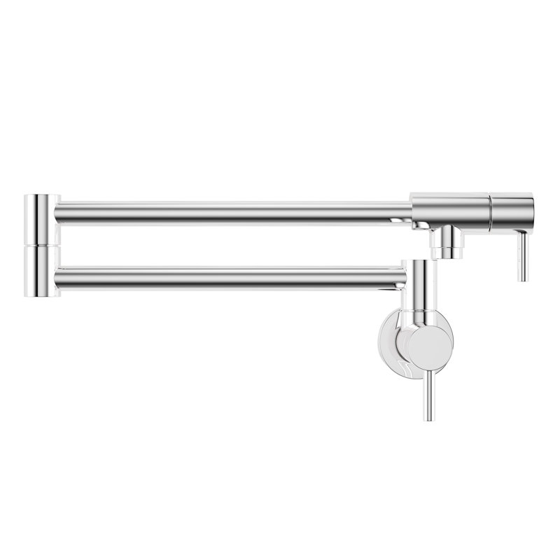 Robinet d'eau rÃ©tractable mural Ivy, noir mat, Chrome poli
