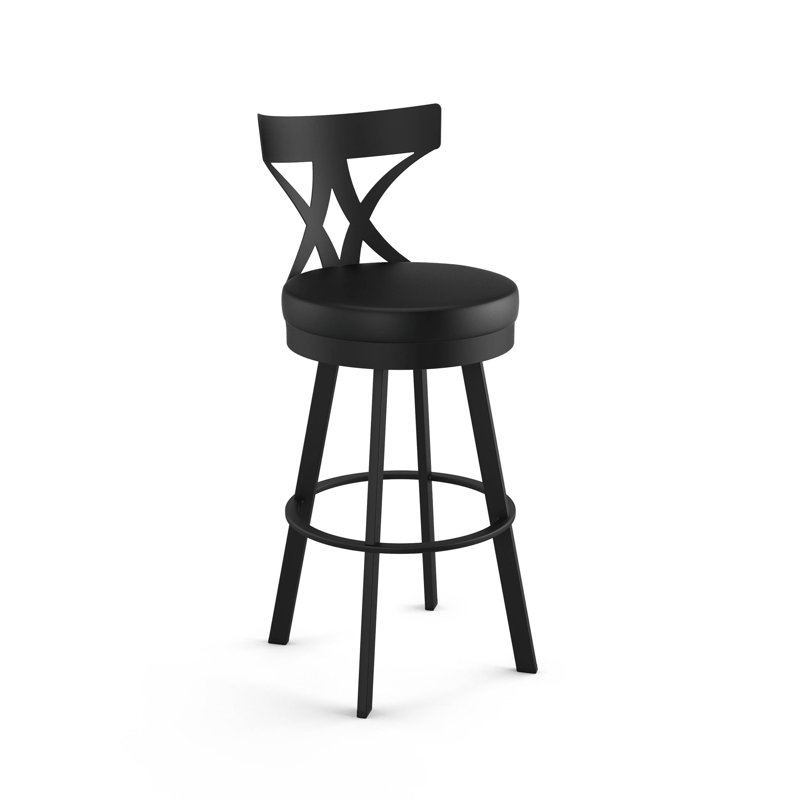 Tabouret de bar et de comptoir pivotant Amalja, Noir anthracite , Tabouret de bar (assise de 30 po de hauteur), Noir