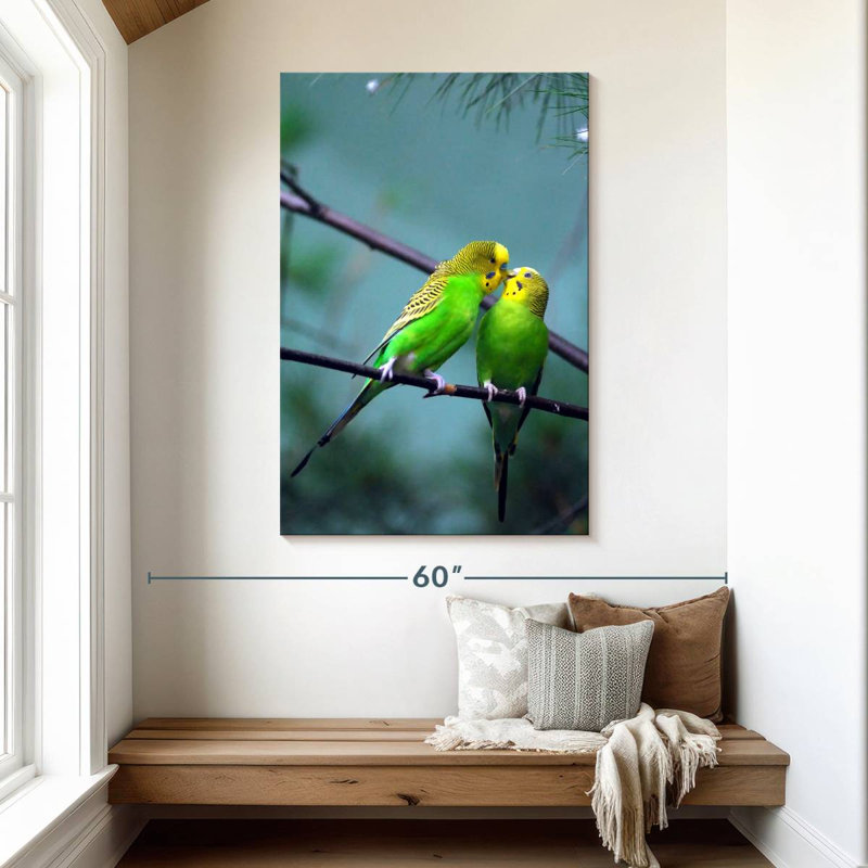 Brampt Kissing Parakeets, 48" H x 32" W
