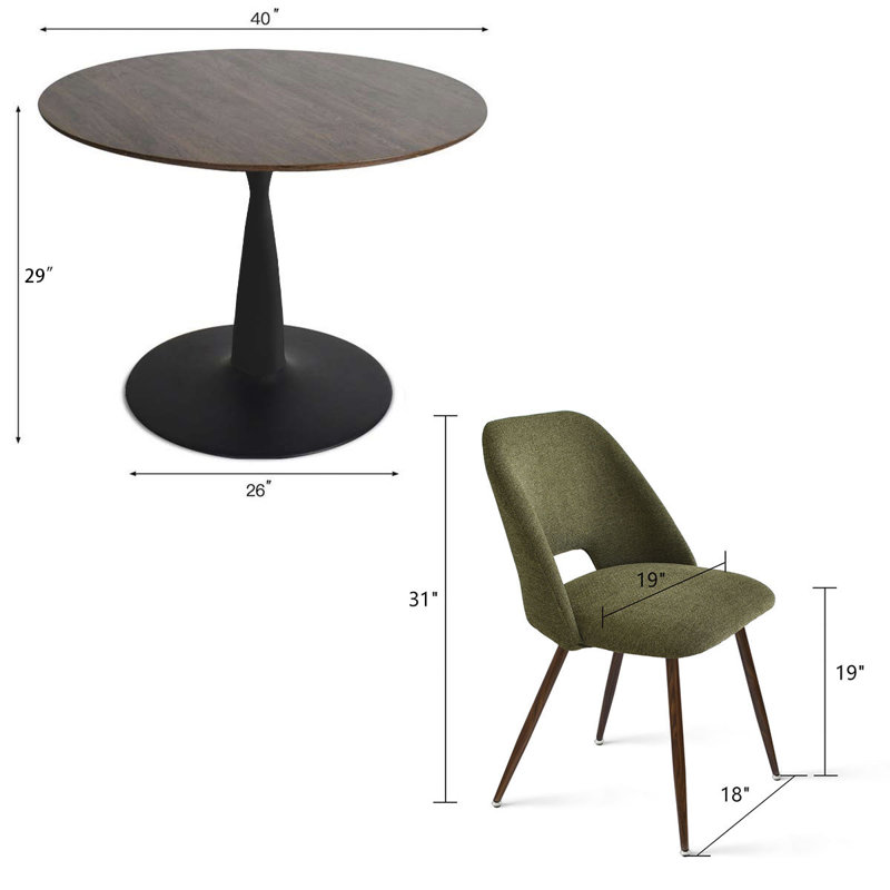 Aunnika 4 - Person Pedestal Dining Set, Green