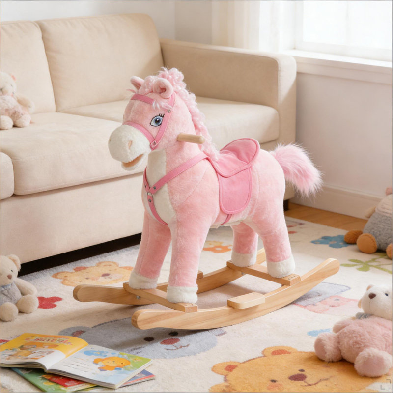 Cheval à bascule en peluche pour tout-petit, tour d'enfants