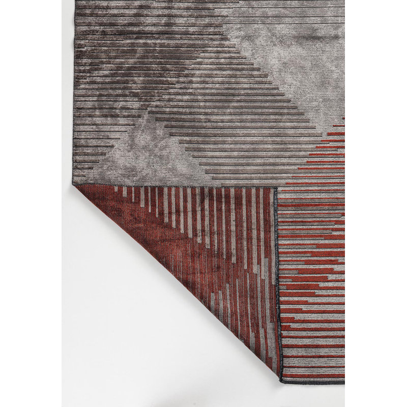 Contemporain à grand losange géométrique asymétrique, Rectangle 6 pi 7 po x 8 pi 3 po