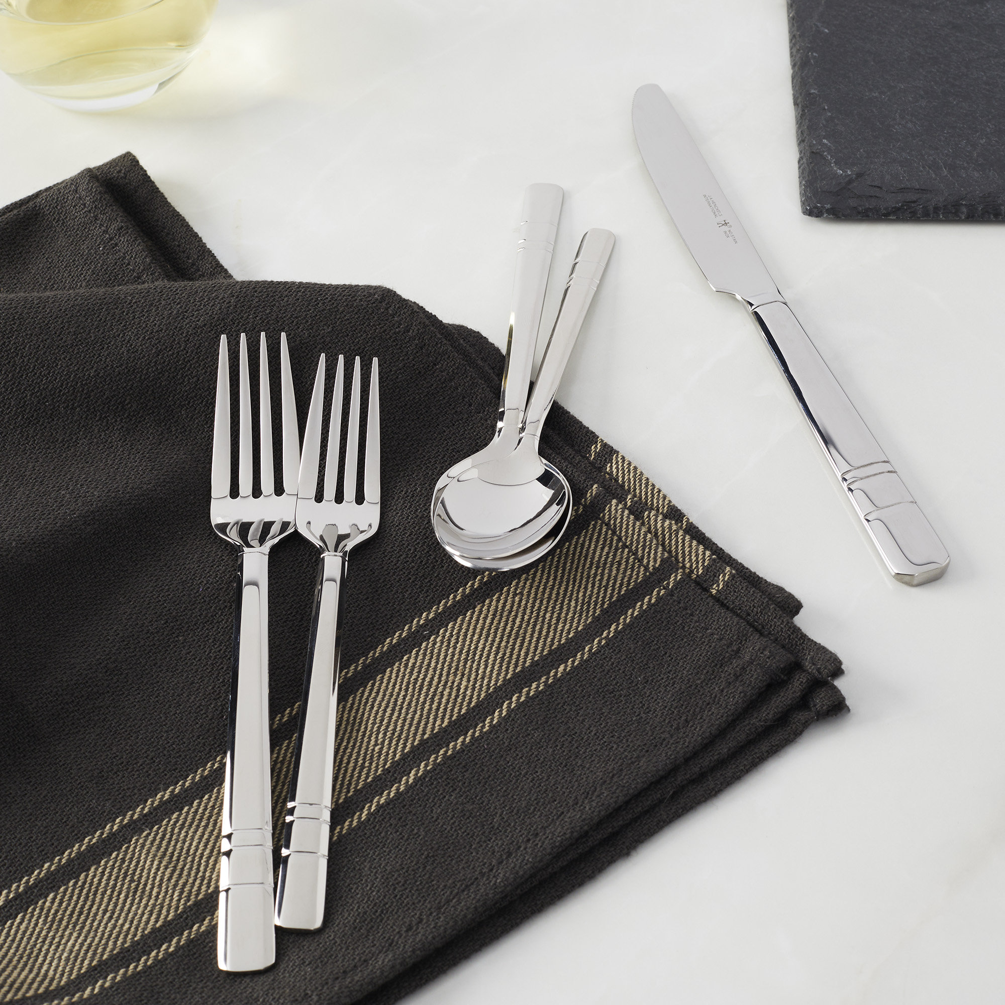 Flatware Set - Cutlery White Napkin Set