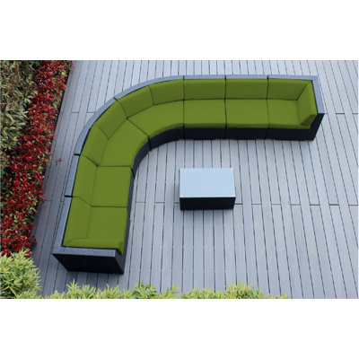 Popham Wicker 7 - Person Seating Group with Cushions - No Assembly