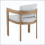Chaise en aluminium avec structure en teck et coussin gris clair (ensemble de 2)