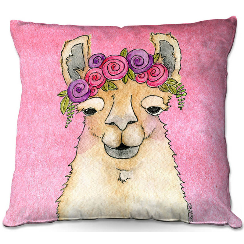 Reversible Throw Pillow, 20" x 20", Pink
