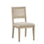 De 2 chaises de salle à manger, dossier en canne, assise rembourrée, base en bois massif, fabrication requise, assemblage requis, chaise 2 d'ombrage brune, structure souple, touche moderne