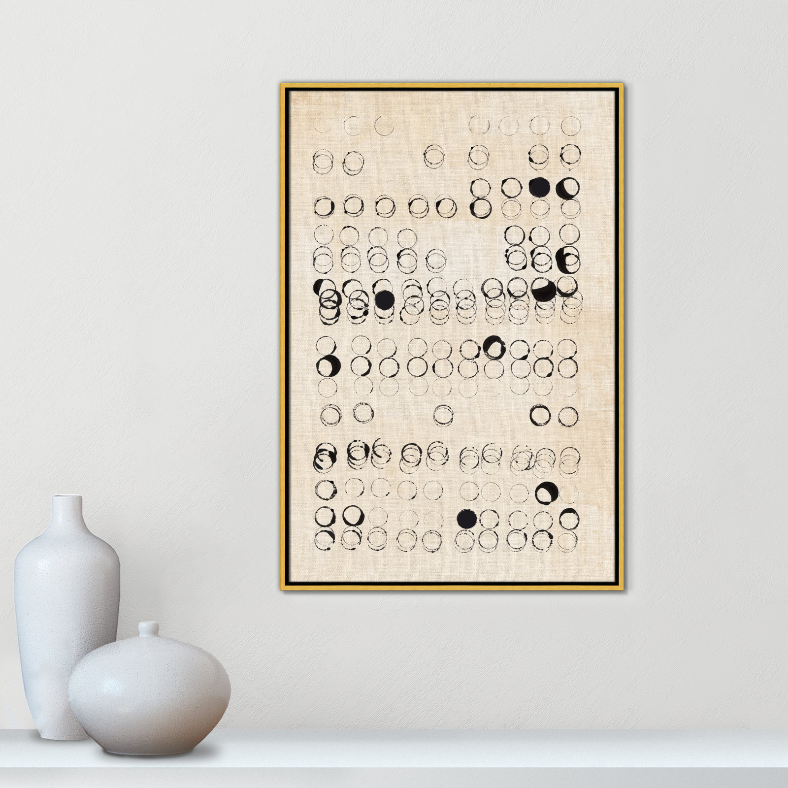 Dots and Dots Print by , 37.5" H x 25.5" W, Gold
