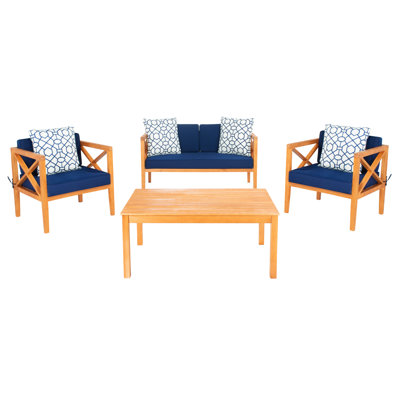 Mondovi Eucalyptus 4 - Person Patio Conversation Set with Cushions