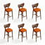 Chaise d'appoint en noyer massif (ensemble de 6)-133330475-133330477