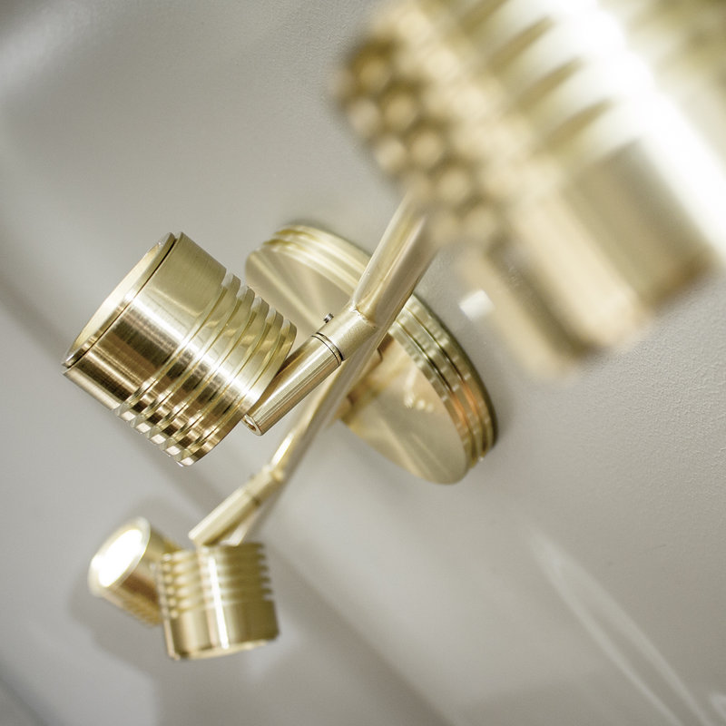 Vector 34'' 4 -Light Fixed Track Track Kit with Dimmable and Adjustable Head, Brushed Brass