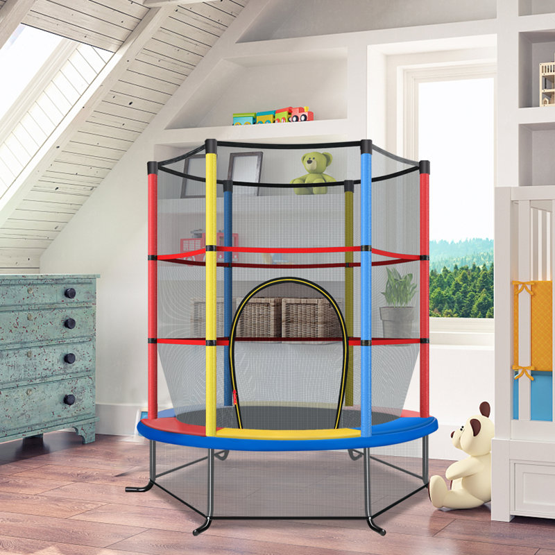 Marionville Freeport Park ft Hexagon Trampoline, Red/Yellow