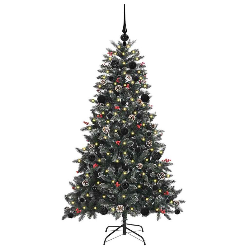 Artificial Christmas Tree with Stand Green, 4.92' H, Black