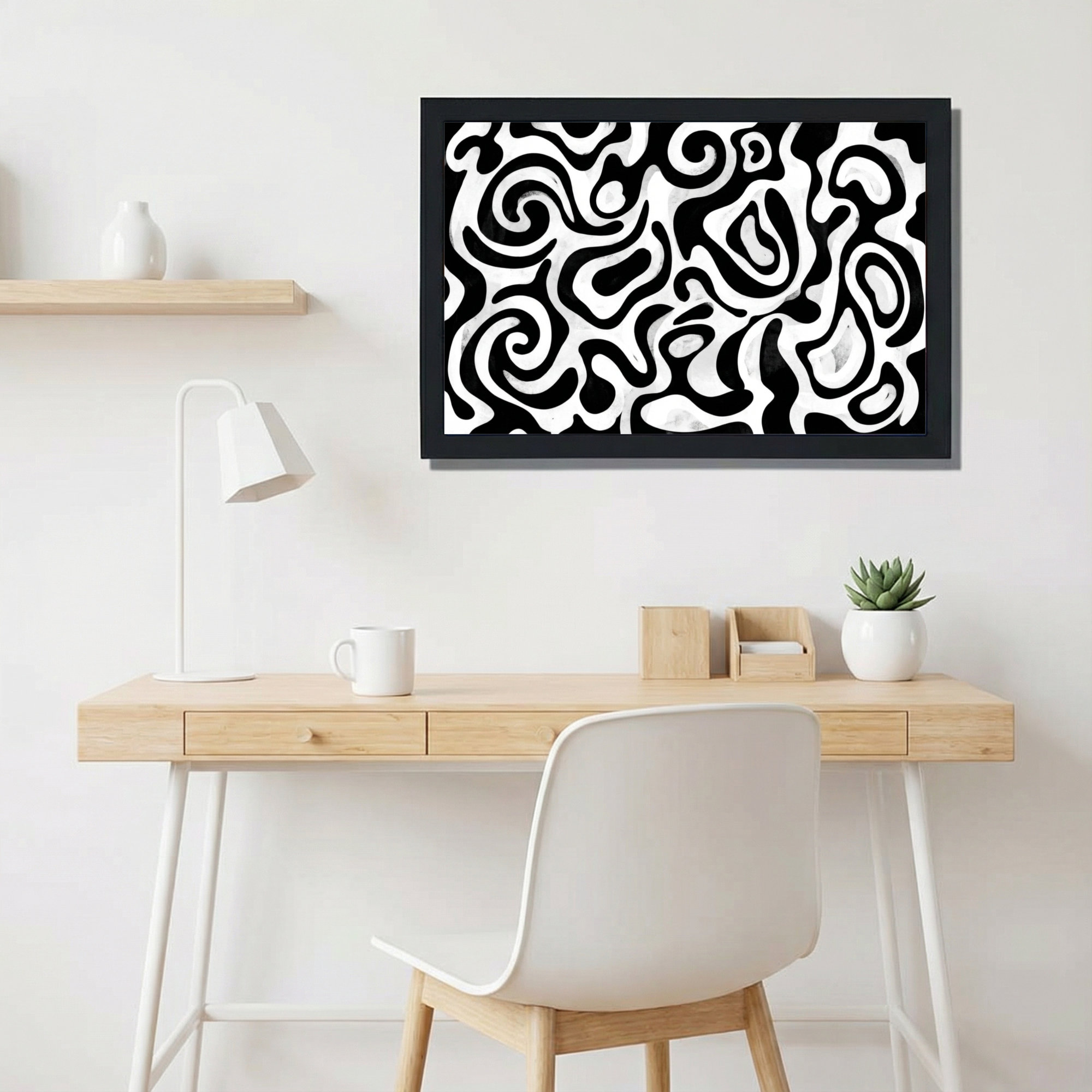 Winston Porter Abstract Swirl Pattern Canvas Wrapped Wall Art Oil ...