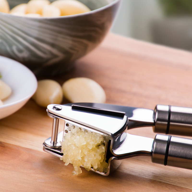 Deiss Pro Stainless Steel Garlic Press with Silicone Peeler