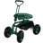 Rolling Garden Cart with Extendable Steering Handle Swivel Seat & Basket - Green-98404311