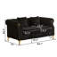 Ensemble de salon en velours 3 pièces-115996826