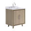 TileBar Studio Vanities Setton Greige Ash Single Vanity with White Quartz Top-431511480
