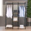 Brano Rustic Industrial Clothes Rail, Metal Open Wardrobe, Clothes Rack, Garment Rack with Shoe Storage