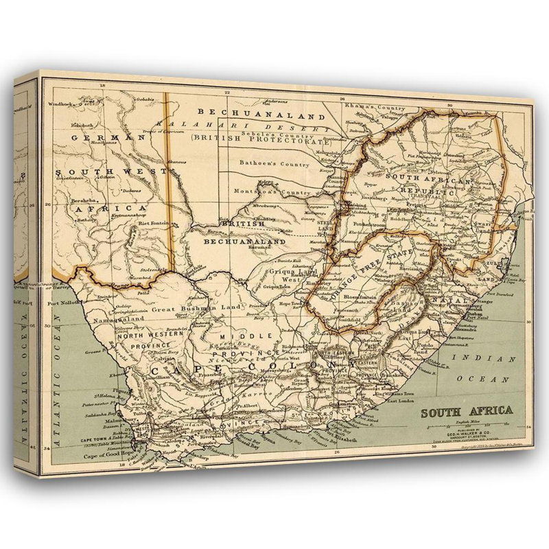 «Red Barrel Studio®», reproduction d'art sur toile tendue avec châssis, Afrique du Sud 1899 62330, H 15 po x l 17 po