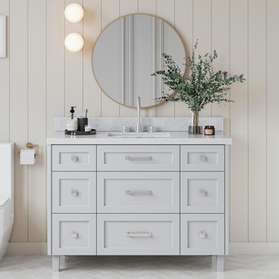 Meuble-lavabo simple avec plateau en marbre de Carrare italien ARIEL Monroe