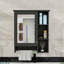 Armoire de salle de bain 3 en 1 avec tablette réglable, barre à serviettes et miroir haute définition-768559388