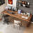 Nut-brown Rectangular Solid Wood writing desk-118619002