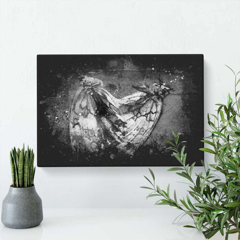 Two Butterflies - Wrapped Canvas, 60cm H x 91cm W x 3cm D