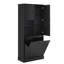 Armoire de rangement autoportante de 67,7 po de hauteur avec panier rabattable, tablettes réglables et 2 portes-1676105111-1676105108