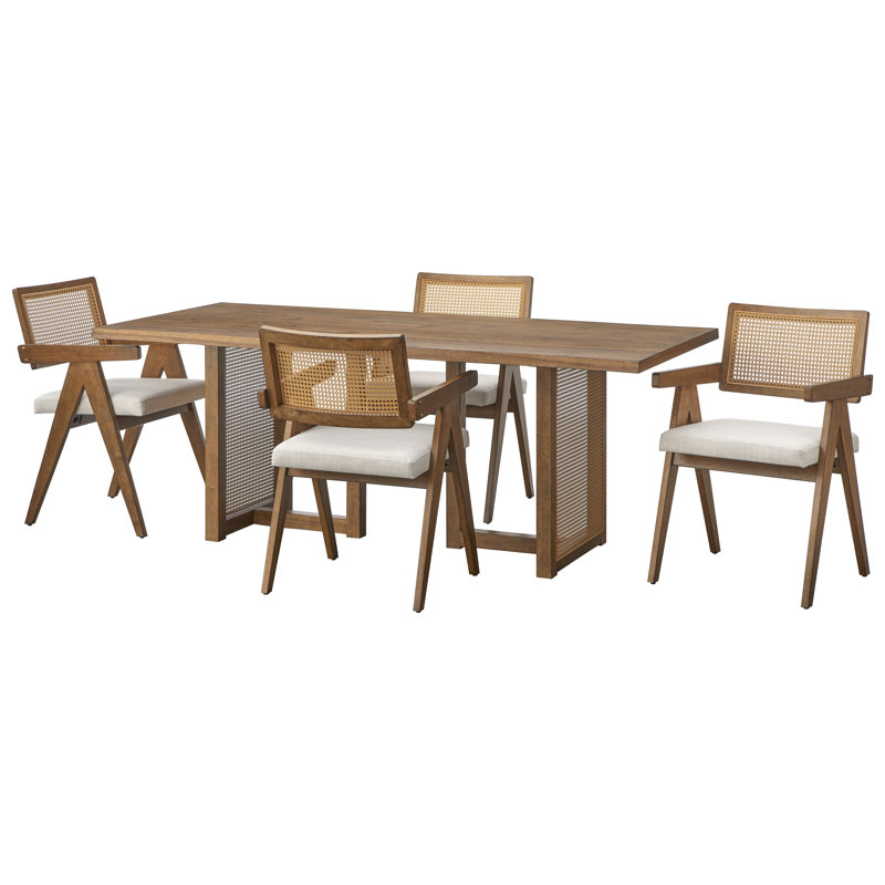 Ensemble de salle à manger Clotee, 5 pièces: table, 4 chaises