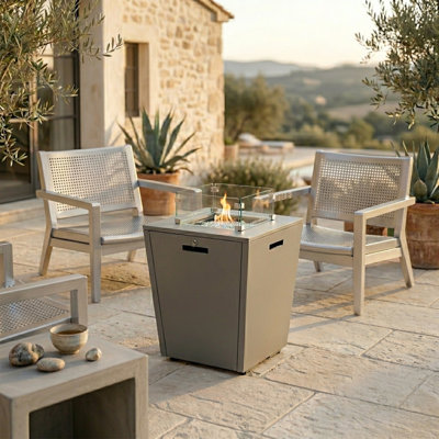 Square Aluminum Propane Smokeless Fire Pit Table