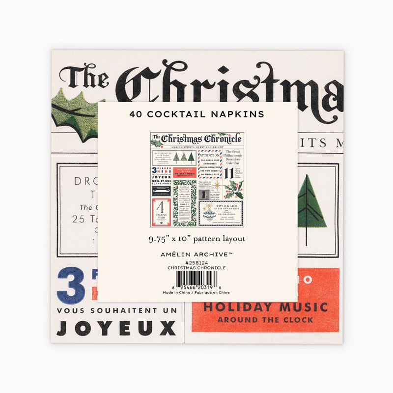 Cocktail Napkin Set, Christmas Chronicle