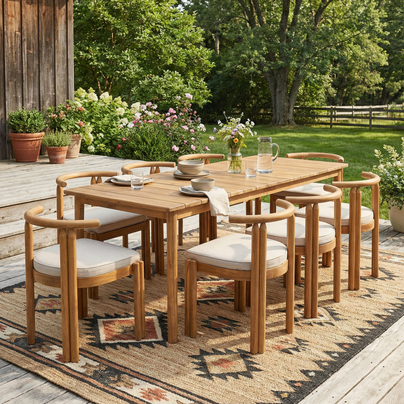 Ensemble repas d'extérieur 9 pièces Bayshore