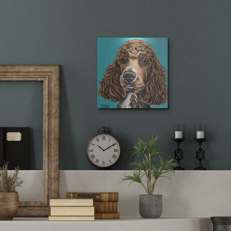 "Caniche brun" par Carolee Vitaletti, H 12 po x l 12 po