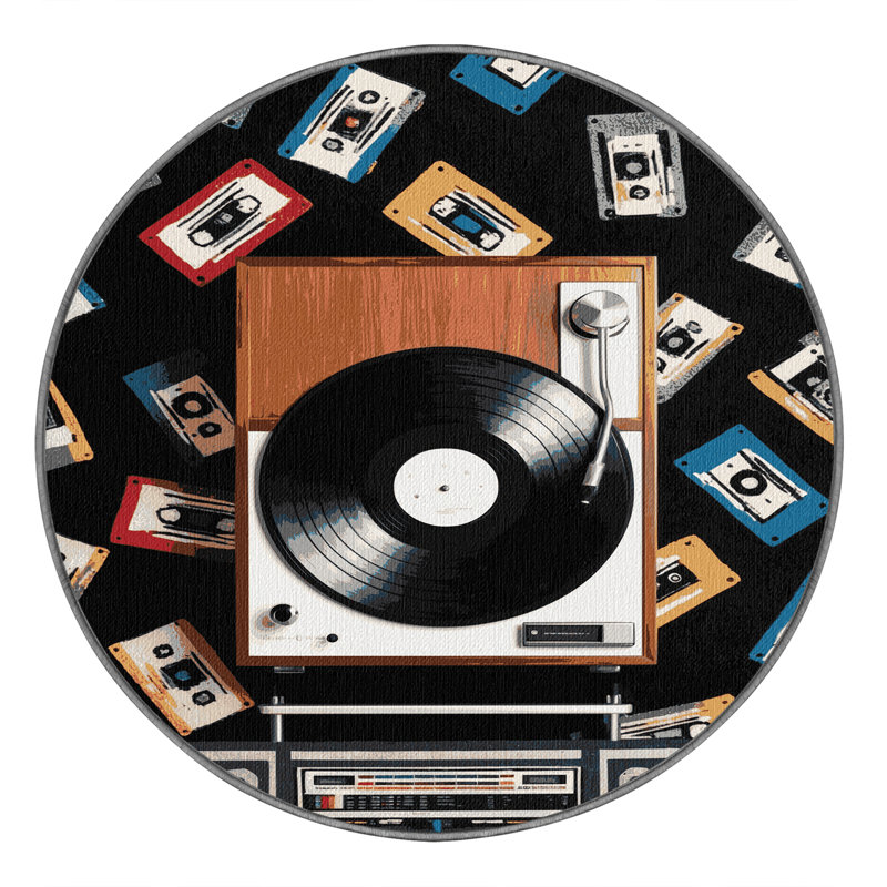  Tapis lavable avec tourne-disque et cassettes, Rectangulaire 2 pi x 3 pi