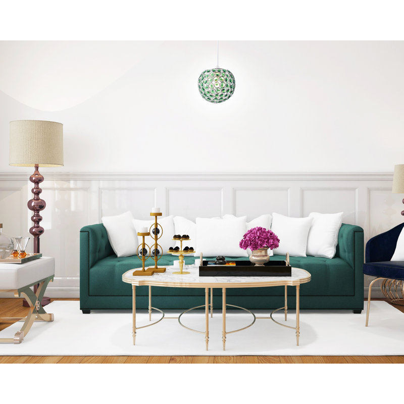 18cm H Metal Round Pendant Shade ( Screw On ), Green
