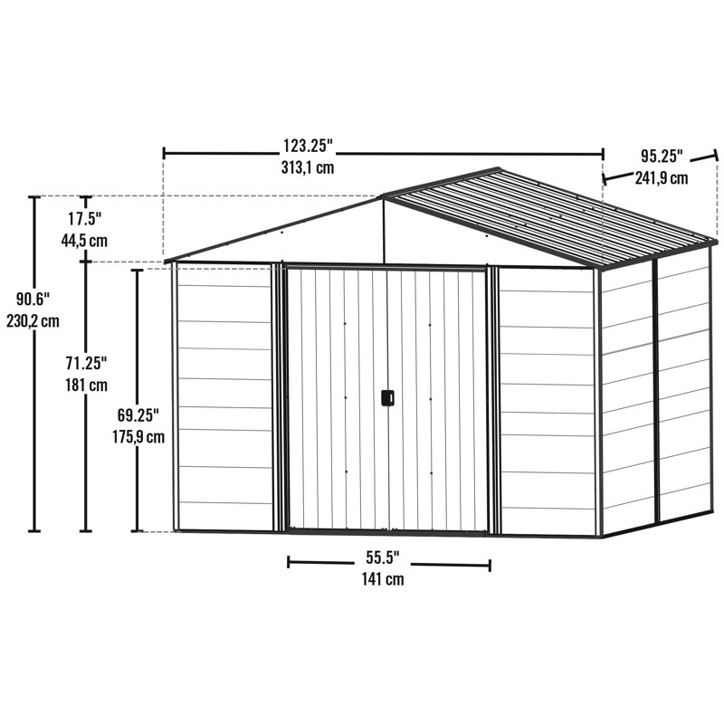 Gray Peak 8'x10' Steel-Wood Hybrid Outdoor Storage Shed Kit