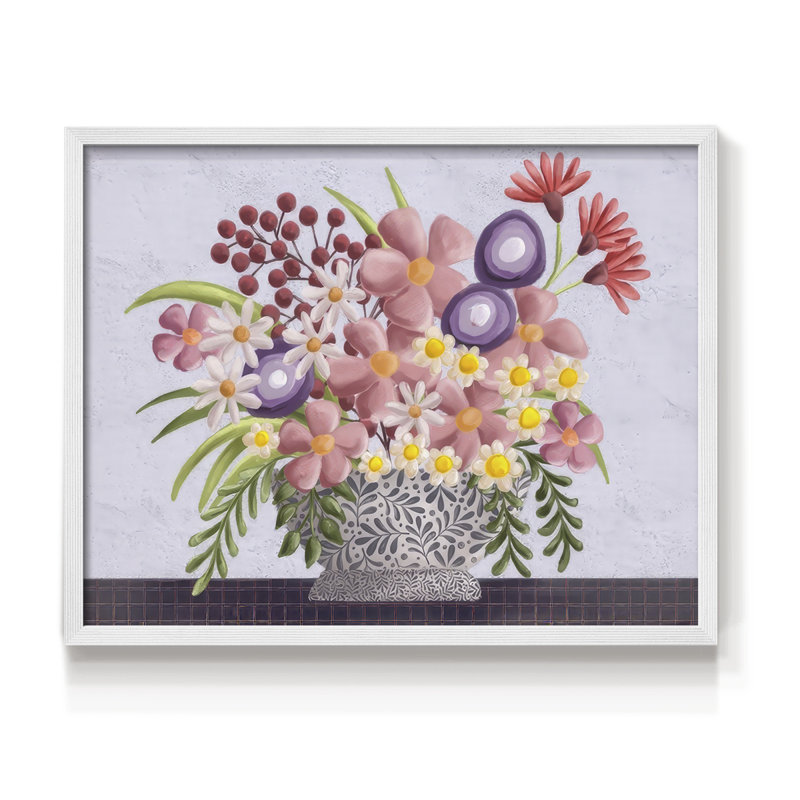 «Snappy Bouquet II», reproduction encadrée, H 22 po x l 28 po, Blanc