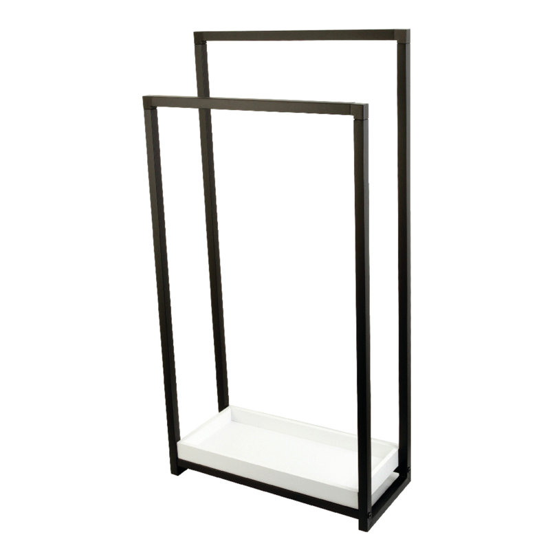 Kingston Brass Edenscape Freestanding 2-Tier Towel Rack, Matte Black