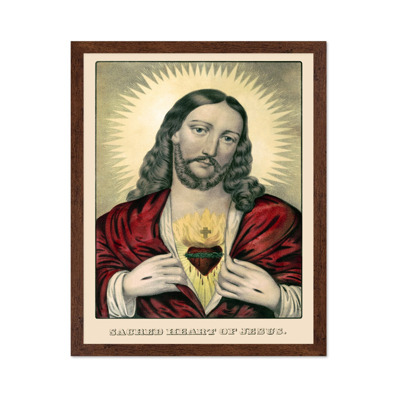 Sacré-Cœur de Jésus No2, Affiche, H 11 po x l 14 po, Encadrement brun