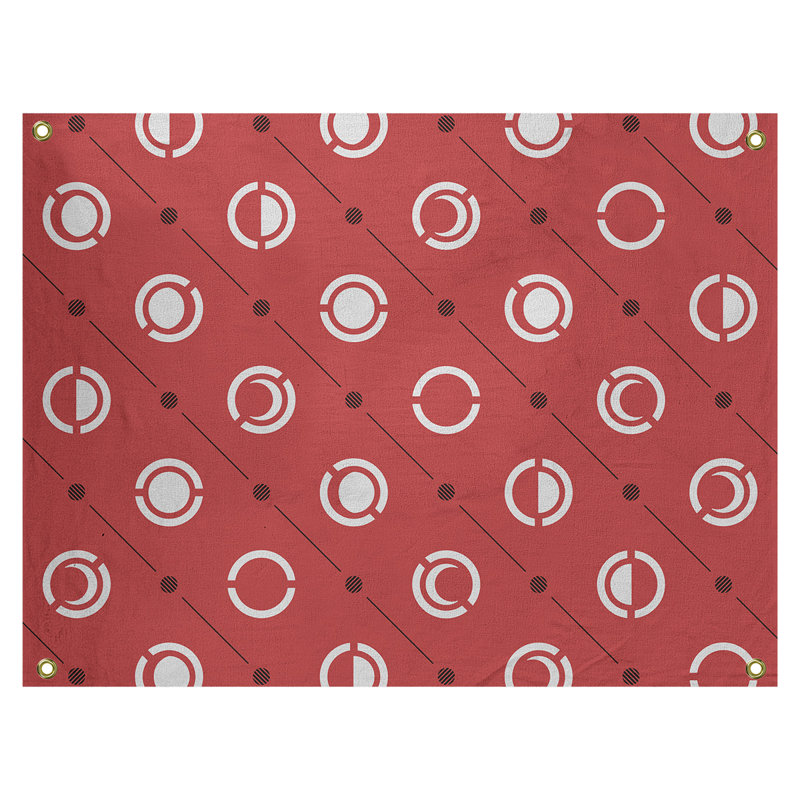 Tapisserie, H 59 po x l 80 po, Rouge / blanc / noir