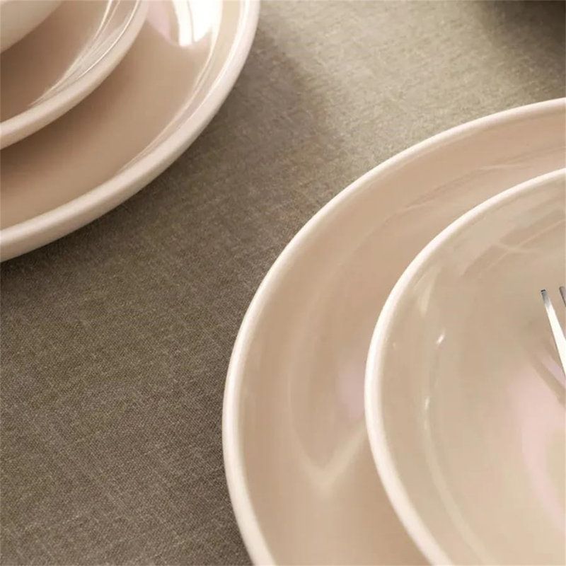 Rhonna Piece Porcelain China Dinnerware Set - Service for 6, Cream
